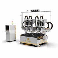 Routeur CNC multifonctionnel MS8-1212-4 avec ATC automatique pour la production de meubles, la découpe et la sculpture du bois massif