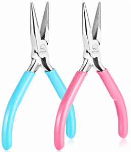 Professional Stainless Steel Jewelry <b>Pliers</b> <b>Set</b> 2 Pcs Flat Nose Chain Nose <b>Pliers</b> for Jewelry Making Wire Crafting Repair DIY - Product Image 1