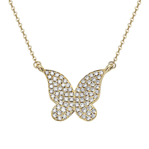 จี้รูปผีเสื้อทองคำ 14K ชุบโรเดียมประดับเพชร 0.21 กะรัต - Product Image 2