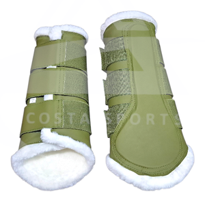 Costa Sports Multi Colors Matching Elastic&Velcro Fur & Rexin Horse <b>Brushing</b> <b>Boots</b> - Product Image 1