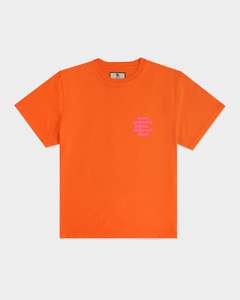 เสื้อยืดแขนสั้นสีขาวสำหรับผู้ชาย พิมพ์ลายโลโก้ตัวอักษรสีแดงด้านหน้า สไตล์ลำลอง คอกลม ผ้าฝ้ายเจอร์ซีย์ - Product Image 6