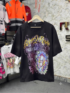 Camiseta Gráfica Oversize Personalizada para Hombre, Estilo Vintage, Algodón Lavado, Streetwear, Estampado de Calavera, Lavado Ácido, Fabricante OEM - Product Image 3