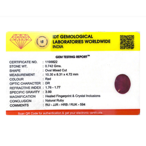 3.71 Carat Oval Cut Natural Ruby Loose Gemstone for Fine Jewelry - Product Image 4