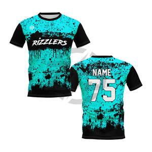 เสื้อเจอร์ซีย์ซับลิเมชั่นแบบกำหนดเองสำหรับผู้ใหญ่ โพลีเอสเตอร์ ระบายอากาศได้ดี สีชมพู สีดำ พิมพ์ชื่อหมายเลข 75 - Product Image 6
