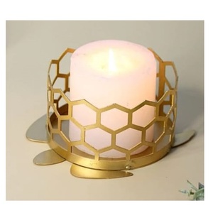 Candelabros Decorativos para Bodas, Hoteles y Restaurantes, Juego de 2 Portavelas Metálicos con Acabado Brillante y Cristal - Product Image 6