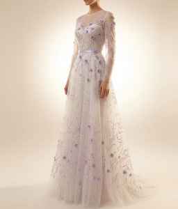 Vestido de noche de lujo con cuentas de lavanda, manga larga, línea A, de tul, venta al por mayor, suministro del fabricante - Product Image 3