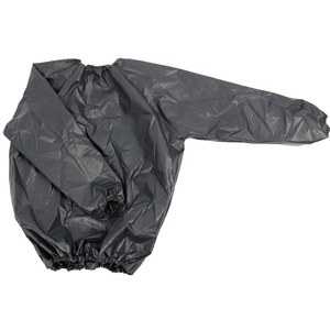 Combinaison de sauna en polyéthylène noir pour homme, manches longues, taille élastique, sans poches, col rond, vêtements de fitness toutes saisons - Product Image 4