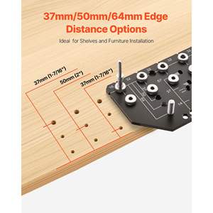 Two-in-One Aluminum Alloy Cabinet Hole <b>Drilling</b> Tool Shelf Pin <b>Jig</b> and Hinge <b>Jig</b> for Woodworking Machinery Parts - Product Image 4