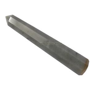 Baguette de massage de tour d'agate grise de haute vente pour la méditation, la guérison de Reiki, le nettoyage d'aura, le soulagement de la douleur - Product Image 2