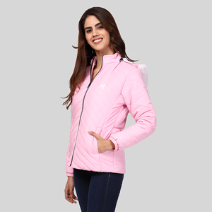 Chaqueta Bomber de Lana Estampada para Chicas, Diseño Moderno, con Capucha, Forro de Lana de Secado Rápido, Chaqueta de Invierno - Product Image 5