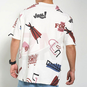 Nouveau T-shirt blanc surdimensionné personnalisé pour homme, tendance et en promotion, imprimé style streetwear, coupe décontractée ample, manches courtes, en coton, avec motif graphique - Product Image 3
