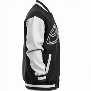 Blouson Bomber Homme Hiver Brodé Lettres Imprimées Slogan Graphique Fermeture Éclair Poches Style Baseball Sportif - Product Image 3