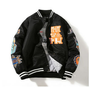 Chaqueta Varsity Bordada para Hombre 2026, Estilo Americano, con Parches en la Parte Delantera, Estilo Retro Vintage, Cortavientos Unisex - Product Image 1