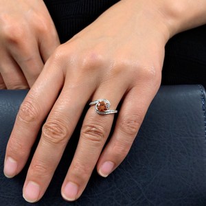 Bague de fiançailles, de promesse ou de mariage en argent sterling avec citrine foncée, cadeau d'anniversaire pour femme - Product Image 5