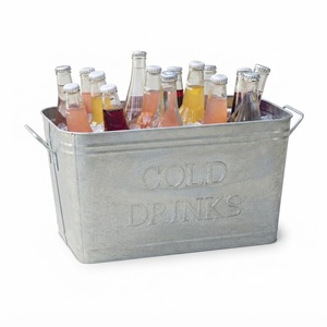 Creative Galvanized Metal Party Tub Attractive Tin Drink Bucket Champagne Chiller and <b>Beer</b> <b>Cooler</b> for Hotel Restaurant Supply - Product Image 6