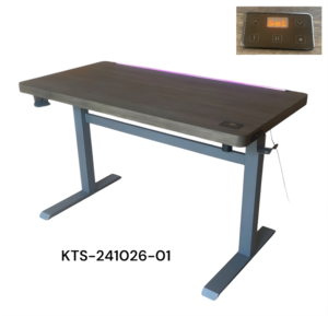 Modern Height <b>Adjustable</b> Standing Desk with PB Top with USB A+C, RGB LED, 1 mesh basket, 1 hanger LED Office <b>Table</b> - Product Image 1