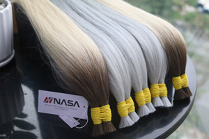 Extensions de cheveux naturels NASA, cheveux vietnamiens bruts en vrac, double tirage, blancs, rapport de longueur supérieur à 65% - Product Image 4