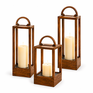 Juego de Portavelas de Madera Natural para Decoración del Hogar, Hotel, Restaurante, Diseño Moderno y Duradero, Decoración Navideña - Product Image 2