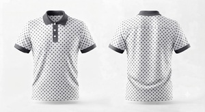 เสื้อโปโลชายสีขาวลายจุด แขนสั้น ผ้าฝ้ายถัก ดีไซน์ลำลอง ระบายอากาศได้ดี - Product Image 2