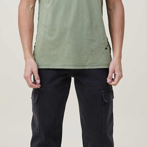 Chemises formelles pour hommes de style vintage à col rond avec logo sur le devant, en coton respirant, anti-humidité et écologiques - Product Image 3