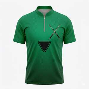 Chemise à manches courtes zippée en tricot solide, personnalisée, sublimation, respirante, séchage rapide, 100% polyester, logo personnalisé pour homme - Product Image 3