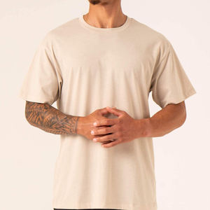 เสื้อยืดคอกลมทรงหลวมโอเวอร์ไซส์สำหรับผู้ชายรุ่นใหม่ ผ้าฝ้ายปักโลโก้ตามสั่ง ลายกราฟิก ฟิตเนส เป็นมิตรกับสิ่งแวดล้อม แห้งเร็ว - Product Image 1