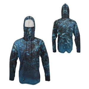 Sudadera con Capucha de Pesca para Hombre con Protección Solar UPF 50, Anti-UV, Manga Larga, Estampado por Sublimación, Diseño Azul, Personalizable con Logotipo - Product Image 2