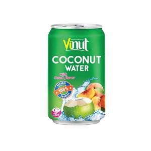 Lata de agua de coco (enlatada) de 330ml con servicio OEM de melocotón Fábricas 100% Pure Low-Carb Halal Certified Vietnam - Product Image 1
