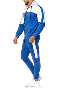 Conjunto Deportivo de Felpa con Capucha, de Poliéster/Algodón, Color Sólido, Corte Regular, para Hombre, Fabricado en Pakistán, Top y Pantalones Joggers - Product Image 3