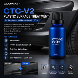 น้ำยาเคลือบเซรามิก CTC-V2 โพลีไซลอกเซน สำหรับฟื้นฟูพลาสติก ขนาด 50 มล. เพิ่มความเงางาม 170% สำหรับปกป้องรถยนต์ OEM ODM - Product Image 1