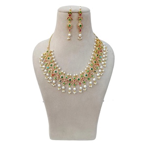 Gold Plated <b>Ruby</b> Bridal Wedding <b>Necklace</b> Set South Indian Traditional Vintage Ethnic Statement IGI Certified Jewelry - Product Image 2
