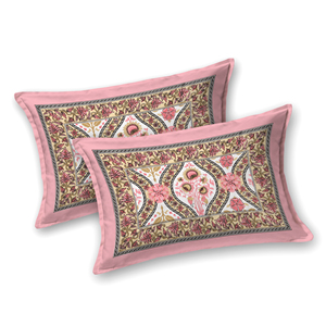 Juego de Sábanas de Algodón Jaipuri Heritage King Size, Color Rosa con Estampado Étnico, para Uso en Hogar, Hotel y Resort - Product Image 6