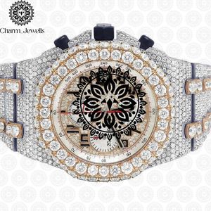 Charm Jewells Women's Luxury Stainless Steel Analog Quartz <b>Watch</b> With <b>Diamond</b> Encrusted Round Dial 38mm Leather Band - Product Image 4