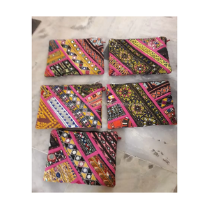 Bolso de Mano Estilo Bohemio Gitano Kuchi con Bordado, Cierre de Cremallera y Gamuza para Mujer - Product Image 2