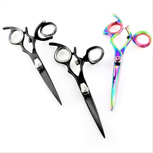 Ciseaux de barbier professionnels à poignée pivotante en acier inoxydable, lame tranchante, pour fournitures de salon de coiffure, qualité A+ - Product Image 5