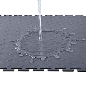 Set di 8 Piastrelle Incastrabili per Pavimento Garage 20,2 X 20,2 X 0,2 cm, Antiscivolo con Superficie Diamantata, Pavimentazione Modulare - Product Image 2