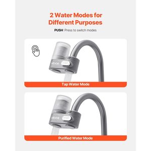 Filtro de agua vertical gris para montaje en grifo, purificador de agua para fregadero de cocina - Product Image 5