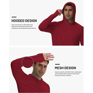 เสื้อฮู้ดกันรังสียูวีสำหรับผู้ชาย – เสื้อผ้าฤดูร้อนที่ระบายอากาศได้ดี - Product Image 1