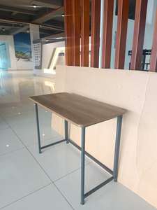 Rustic Brown Simple Home Foldable Computer <b>Table</b> Metal Vanity Desk for <b>Study</b> Bedroom Office Writing Space Saving - Product Image 5
