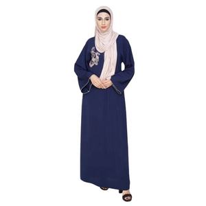 Abaya moderne et exclusive de style de Dubaï décontractée robe modeste musulmane ouverte sur le devant en lin inspirée du style turc à la mode! - Product Image 1