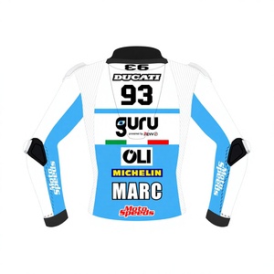 Veste de course en cuir perforé sur mesure <span class=keywords><strong>Marc</strong></span> Marquez MotoCP Rucati en cuir de vache/canguro CE - Product Image 2