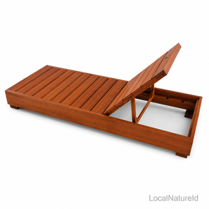 Tumbona Moderna de Madera Maciza para Exteriores con Cojín para Patio, Piscina, Playa y Ocio - Product Image 3