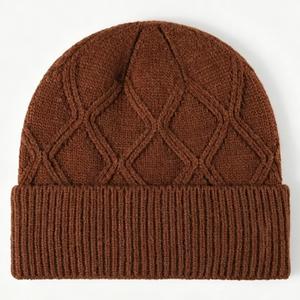 Gorro de Punto Unisex Negro Sólido con Estampado por Transferencia Térmica, 100% Acrílico, Casual de Invierno para Adultos, 58-60CM, Tejido a Mano para Exteriores - Product Image 6