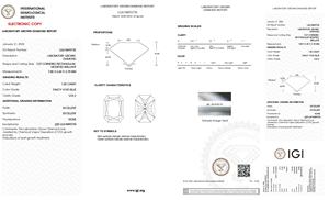 Diamante Cultivado en Laboratorio con Certificado IGI, Corte Radiante, 1.50 Quilates, Color Azul Intenso, Claridad VVS2, Ideal para Joyería - Product Image 2