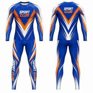 Conjunto Deportivo de Yoga de Manga Larga con Cuello Redondo, Cintura Alta, Malla de Poliéster de Secado Rápido, Estampado Geométrico por Sublimación - Product Image 1