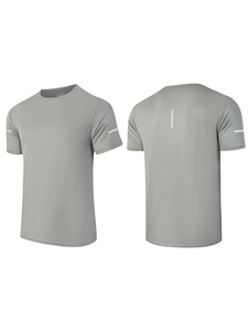Lightweight Reflective Strip Polyester Quick Dry Athletic t Shirts Polyester <b>Mesh</b> Sport <b>Top</b> Running T-shirt - Product Image 5