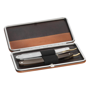 ชุดโกนหนวดแบบเปียกสำหรับผู้ชาย Shave Edge มีดโกนเหล็กกล้าไร้สนิม กล่องไม้ แปรงโกนหนวดแบบใช้มือ พร้อมอุปกรณ์ลับคมสำหรับช่างตัดผม - Product Image 5