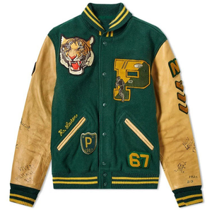 <b>Men</b>’s Premium 100% Cotton Varsity <b>Jacket</b> – Breathable <b>Summer</b>-Weight Fleece with Contrast Raglan Sleeves - Product Image 1