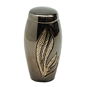 Urnes funéraires en aluminium de forme unique pour adultes, avec bande gravée, finition polie et finition à la flamme orange, pour cendres humaines. - Product Image 3
