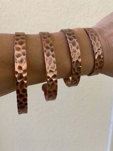 Luxury Handmade Copper <b>Bracelet</b> For Women With Antique Texture And Elegant Adjustable Wrist Design - Product Image 6